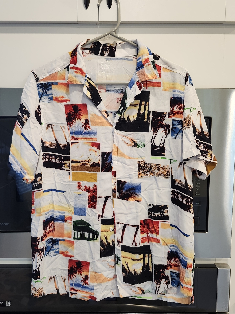 Printed Short-Sleeve Vacation Shirt - White Multi